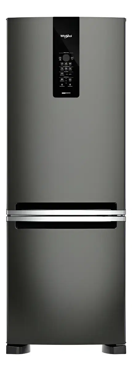 Nevera con freezer inverter Whirlpool Bottom Mount WRE59CETWW color negro con capacidad de 484L
